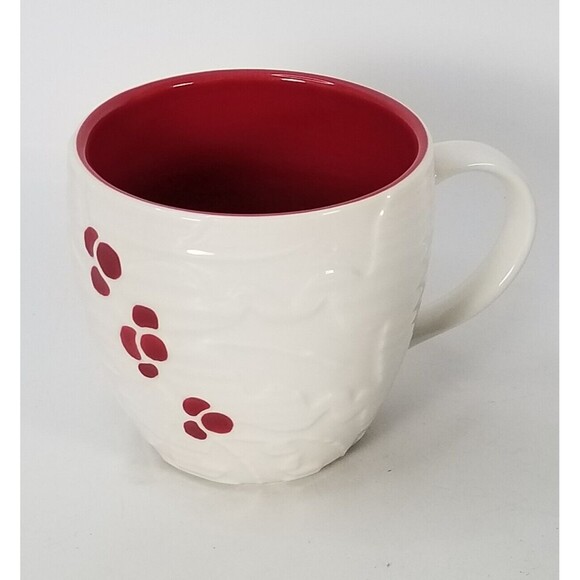 Starbucks Mug Holiday Christmas 2010 Holly Berry White Red Embossed 16oz. Cup - Picture 1 of 5